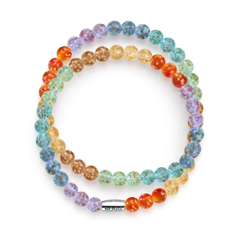 Bracelet en argent sterling 925 arc-en-ciel | Bracelet en verre transparent Firefly